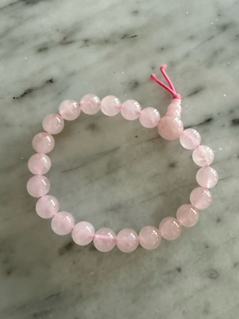 Rose Quartz Beaded Stretch Bracelet - Pink Gemstone